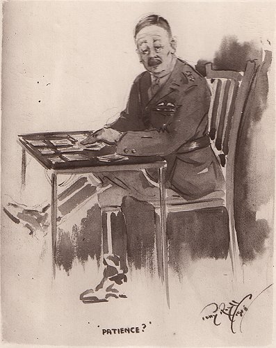 One of Toni Roylf's caricatures, the commanding officer of No. 5 School of Aeronautics at Denham, Colonel The Lord Alastair Robert Innes-Ker, brother of the 8th Earl of Roxburghe.