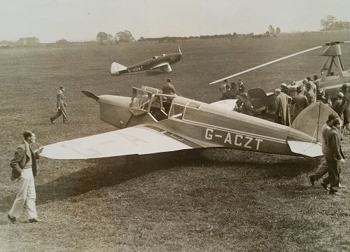 Two of the rare visitors to the Jubilee Garden Party, the British Klemm Eagle 2 and Cierva C.30 Autogyro.