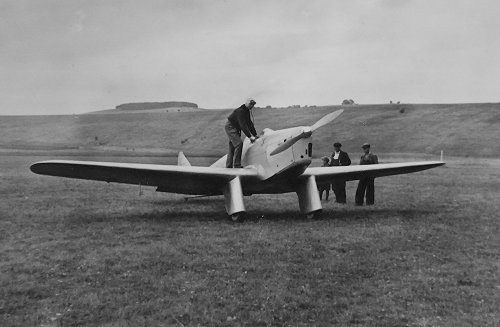 G-ACYO at Newcastle for the air race to York. Myles had fitted the new metal propeller to improve the high speed performance.