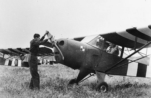 Taylorcraft Auster Mark IVs of No. 652 (AOP) Squadron, at Bolt Head, near Salcombe, Devon, before flying across the English Channel to Normandy. These aircraft were the first British aircraft to be based in France after D-Day.