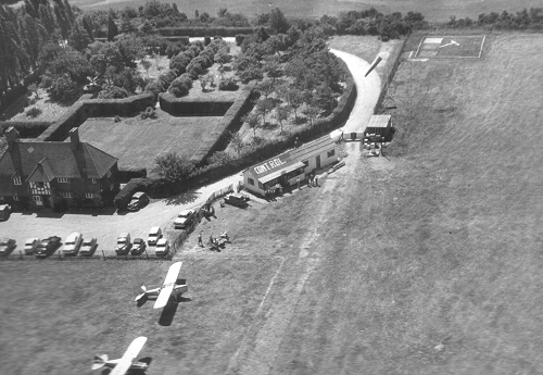 The flying club's shed on the south side of the airfield was exended to provide the new club with improved facilities.