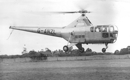 A Westland WS-51 Dragonfly first visited Denham in May 1951 as part of a trial by the London Ambulance Service.