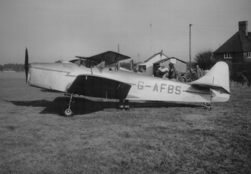 The Air Training Corps awarded scholarships at civilian flying schools in the 1950s. The Denham Flying School used such aircraft as G-AFBS for cadet flying.
