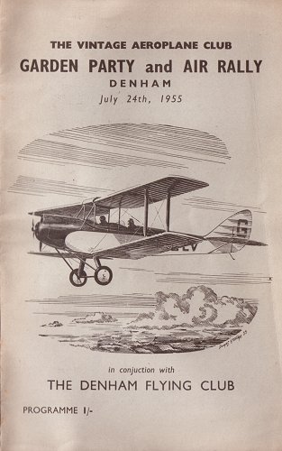 The Vintage Aeroplane Club programme for their Garden Party and Air Rally.