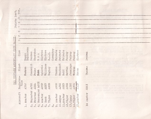 The Vintage Aeroplane Club programme for their Garden Party and Air Rally.