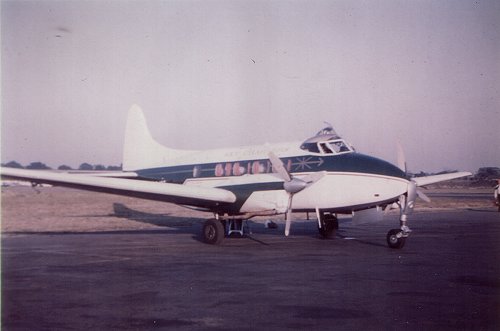 Sky Charters de Havilland dH.104 Dove 2, G-AJOT, at Antwerp in 1965.