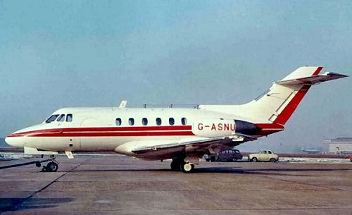 Hawker Siddeley HS.125 Series 1, G-ASNU, the first jet aircraft operated by Air Gregory.