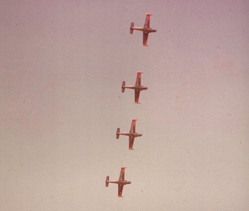 The College of Air Warfare from RAF Manby in Lincolnshire provided their Hunting Percival Jet Provost T.Mk4 display team, The Magistrates, for the display. The team name came from the nickname for their aircraft, JP!.
