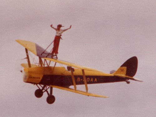 The Tiger Club supported the 1967 GAPAN with a range of displays, including wing walking on their Tiger Moth, G-AOAA, known as The Deacon.