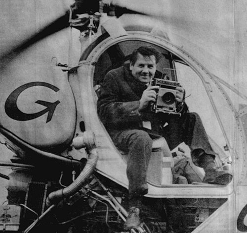 Paddy Hember doing what he was most famous for, aerial photography.