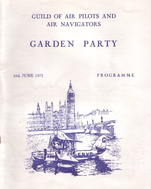 The programme for the 1972 Guild of Air Pilots and Air Navigators Garden Party.