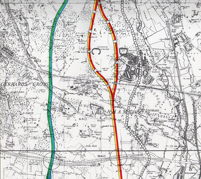 The proposed routes for the M25 included two that ran across the aerodrome and would have caused its closure.