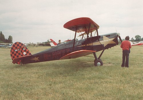 Tony Bianchi flew an aerobatic display in his Stampe SV4C at the 1975 GAPAN display. This aircraft is still owned by Bianchi Film Services today.
