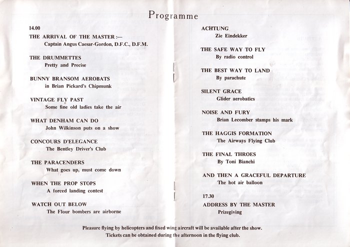 The programme for the 1977 GAPAN Garden Party and Air Display.