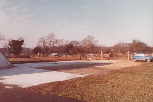 The site of the buried fuel tank, waiting for the pump to be added.