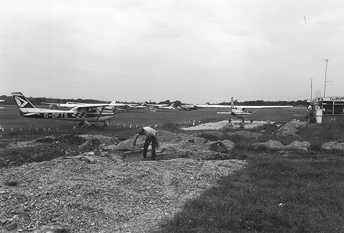 Groundsman Bill Hayden is here tidying up the site. He had come to the aerodrome in 1971, he and his wife lived in the bungalow in the north east corner.