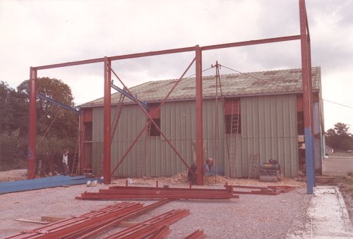 The first task in extending Hanger E was to clear the ground and prepare the foundations.