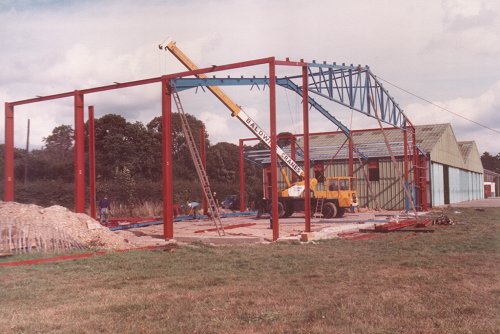 The structure of hangar D progresses.