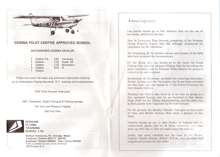 The programme for the 1981 Denham Garden Party and Air Display.
