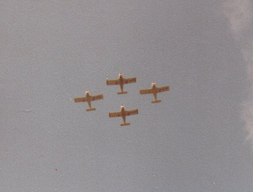 The Airways Aero Club put together this unusual formation display team flying four of their Piper Cherokees.