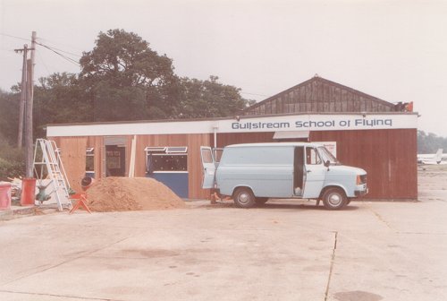 The new office extension is built on the site of the Nissen hut. The work is seen nearing completion in July.