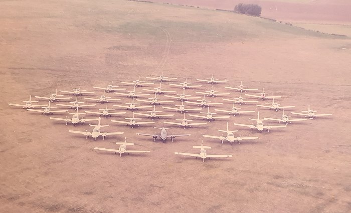 Hana Aviation, also known as Cabair, assembled their entire training fleet at Denham in July for this remarkable photograph.