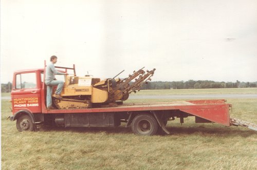 This strange machine was delivered to Denham in October to dig the furrow for the cables of the new runway lighting.