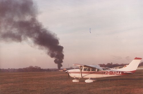 The local scrap fires often caused a blanket of smoke at Denham.