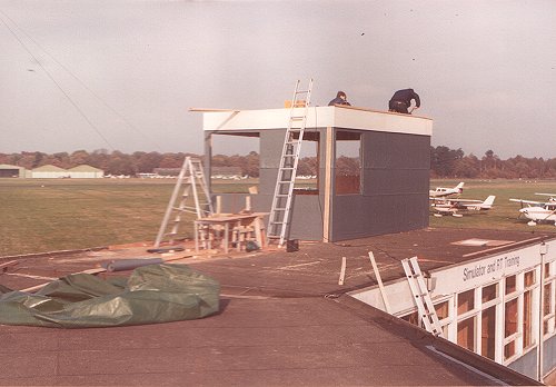 The new radio room under construction on the roof of the south side office building.