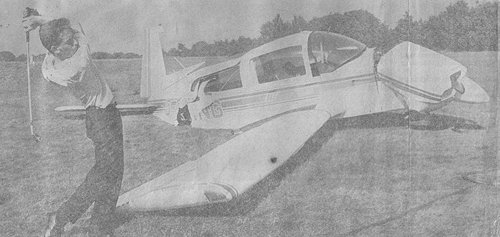 This Cheetah's forced landing ended on the golf course next to the aerodrome but golf carried on.