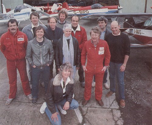 The British team and some of the organisers for the 1986 13th World Aerobatic Championships.