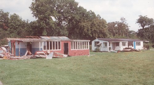 The demolition began with the Nissen hut.