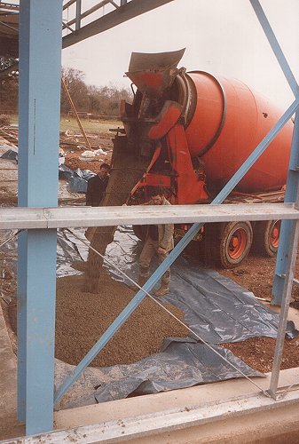 With the frame in place, the concrete floor was started.