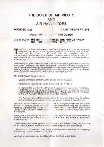 The programme for the 1987 GAPAN garden party and air display.