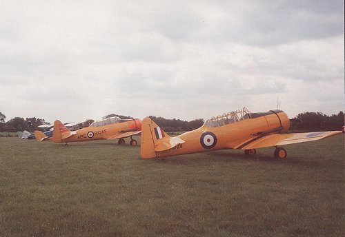 Vintage visitors to the display included two North American T.6 Harvard trainers.