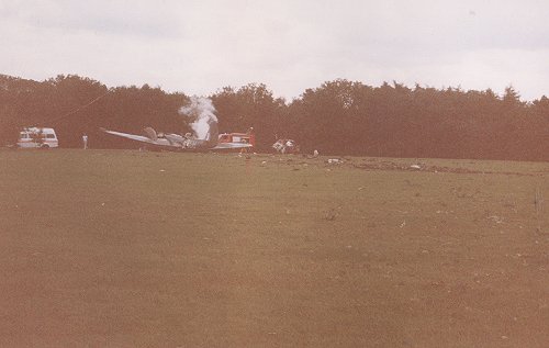 The Blenheim on the golf course. The fire crews attended very quickly and found all three on board had only suffered minor injuries.
