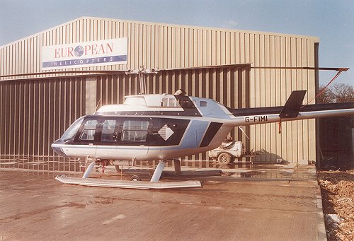European Helicopters could service a wide variety of aircraft types, such as this Bell 206L LongRanger belonging to Denham based Lynton Aviation.