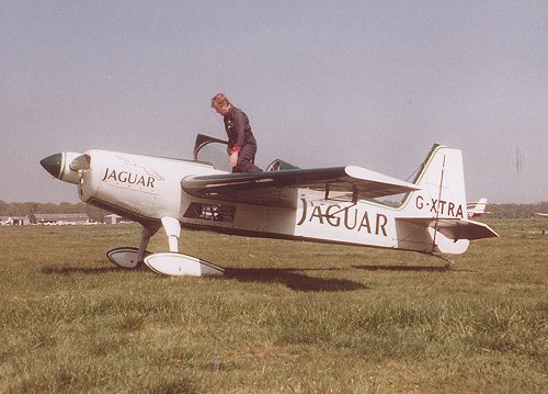 Brian Lecomber in his Extra 230, the aircraft he won the UK Freestyle Championship in 1989.
