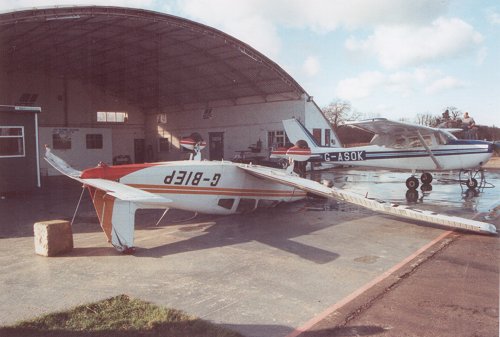 Piper Cherokee Archer II G-BIEP was blown over in the storm of 25 January.
