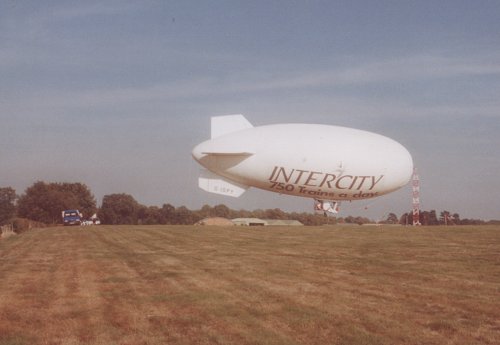 A temporary mooring mast was erected on the west side of the aerodrome to allow a Colt GA-42 airship to operate flights over London.
